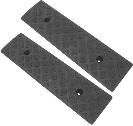 Amosfun 2 Stück Teiliges Auffahrrampen Gummikeil Robust Rutschfest Vielseitig für Auto Motorrad Roller Bordsteinrampe Türschwellenrampe Fahrbahnrampen
