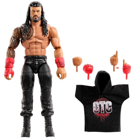 Mattel WWE Elite Action Figure & Accessories, Series #120, 6-inch Collectible Roman Reigns with 25 Articulation Points & Swappable Hands, JCJ30