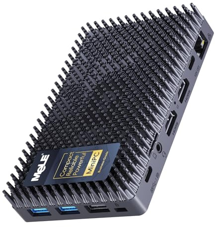 MeLE Cyber X1 Mini PC N150 (bis zu 3,6GHz, 4C/4T) 16GB LPDDR5 512GB Speicher Win 11 Pro Lüfterloser Desktop Mikrocomputer Dual-HDMI Wi-Fi 5/BT5.1/USB C Voll funktionsfähig für Heimkino/Gewerbe/Büro