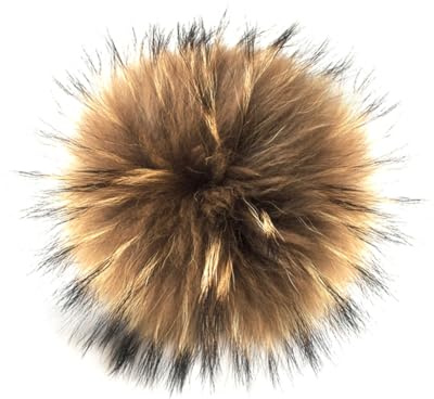 Angoily Flauschiger Echtpelz Schlüsselanhänger aus Natürlichem Waschbärfell Kuscheliger Taschenanhänger Multifunktionaler Pompom für Damen Dekorativer Fellanhänger für Handtaschen