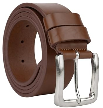 Conte Massimo Cintura Uomo in Vero Cuoio Pezzo Unico, Made in Italy, Fibbia Nickel Free, Accorciabile, Alta 4 cm Con Scatola