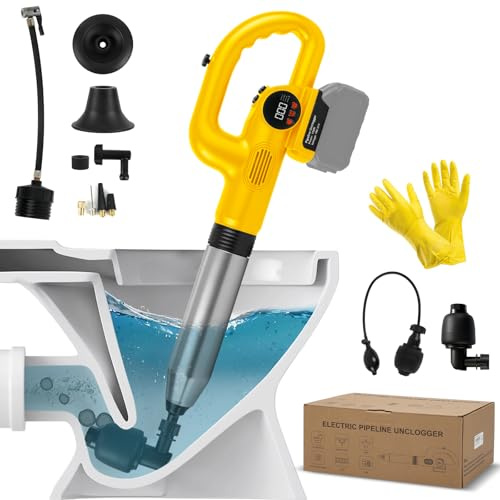Cordless Drain Plunger Compatible with Dewalt 20V Battery (NO Battery)