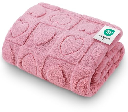 luciphia Waschbare Weiche Hundedecke Katzendecke，Flauschige Kuscheldecke für Haustiere, Kätzchen und Welpen，Verdickte Haustierdecke zur Nutzung auf Sofas, Hundebetten, Transportboxen,Rosa 76 * 52cm