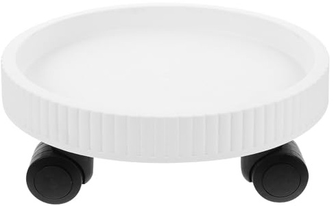 Générique Plateau Roulant pour Plantes D'intérieur à roulettes 250, Base de Pot de Fleurs Ronde Renforcée, Support Mobile Blanc pour Soucoupes de Pots, Bac à Plantes Pratique pour Jardinage