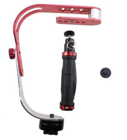 Stabilizzatore video portatile professionale Steadicam per fotocamera digitale DSLR videocamera DV Realizzato in alluminio con staffa regolabile Superficie gomma antiscivolo Manopola rotante a 360 e c
