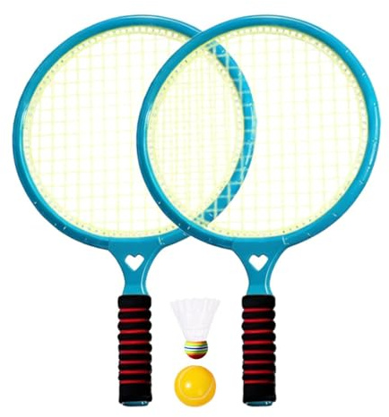 Badminton-set för barn, sport tennisleksak – inomhus badmintonsset, för camping, skola, park, trädgård, bakgård, terrass, lekplats, familjesammankomster och födelsedagsfest