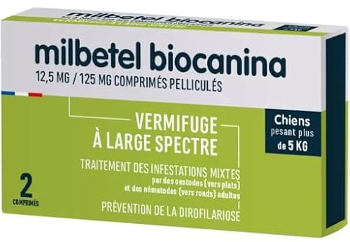 Biocanina Milbetel desparasitador para perros de más de 5 kg 2 comprimidos