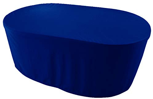 Premium Housse de Protection Bâche Imperméable Ovale 180x100x75 cm Mobilier de jardin housse de table de jardin couvercle de protection couvrant couverture capuche capote 900 D 500 gr ml Marine