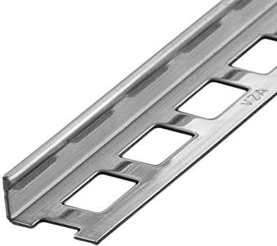 HORI® Fliesenprofil, Abschlussprofil, Kantenschutz, Edelstahlschiene I Länge 1,00 m I Winkelprofil I Höhe: 10 mm I Edelstahl (V2A) glänzend