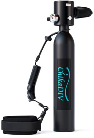 CHIKADIV Mini Tauchflasche mit 0.5 L Tauchflasche Tauchen Sauerstofftank Taucher Set Tauchausrüstung Tragbare Taucher ausrüstung