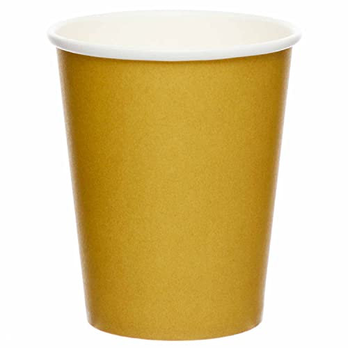 Amscan 9915403-214-66 - Gold Eco-Friendly Recyclable Paper Party Cups - 8 Pack