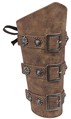 XINCHI Mittelalterliche 1 Pcs Armschienen Halloween Armbänder Kunstleder Manschette Bogenschießen Vintage Wikinger Arm Rüstung Breit Armband Einstellbar Armschoner Männer Armschutz