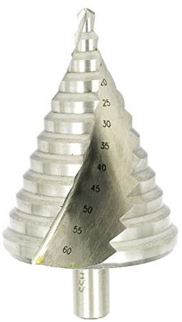 Btstil 6-60mm HSS Stufenbohrer, 12 Stufen Größe Großer HSS Kobaltkegel Bohrwerkzeug Schälbohrer für Metall Holz Kunststoff