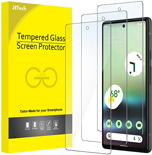 JETech Schutzfolie für Google Pixel 6a, 3 Stück | HD Klar, Face ID Kompatibel, Kratzfestes Gehärtetes Glas Displayschutzfolie, Einfache Installation