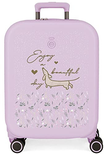 Enso Beautiful day Valigia cabina viola 40x55x20 cm ABS rigido Chiusura TSA integrata 37L 2,74 kg 4 doppie ruote Bagaglio a mano espandibile