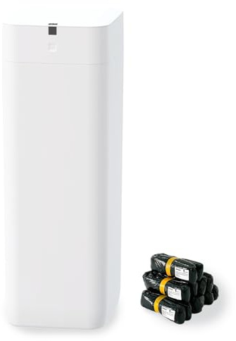 Airdeer Bote de basura automático A1, contenedor de basura inteligente autosellante y autosellante, sensor de movimiento IR, indicaciones de voz, barril sin costuras (línea dorada)