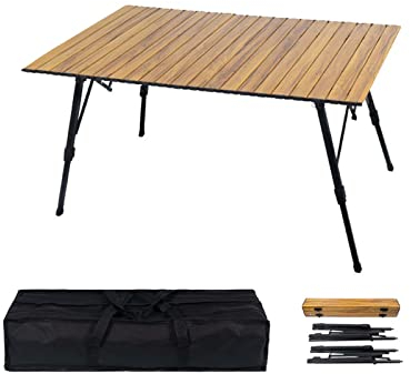 Yadlan Campingtisch HöHenverstellbar Klappbar, Klapptisch Camping Faltbar, Stabil Camping Tisch Einfache Montage Aluminium Picknicktisch für Picknick Kochen Garten Wandern Reisen