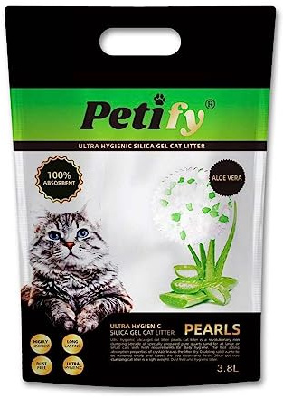 Silica Gel Cat Litter ALOE VERA scent | Silica Crystals | Silica Pearls | 3.8L - 40 days supply | Ultra Hygienic | Highly Absorbent | ECO Friendly | Biodegradable |