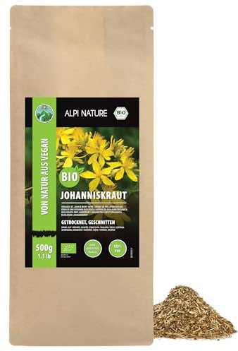 Alpi Nature Johannesört Te BIO 500g, Torkad och Skuren Johannesört, Ekologiskt Johannes Örtte