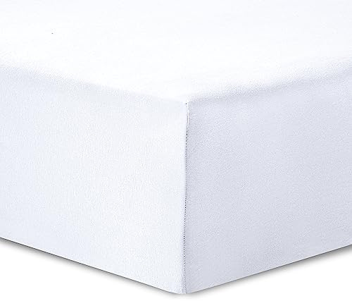Vision - Jersey påslakan - 200 x 200 cm - färger: Vit - 100% bomull jersey - elastisk runt - 30 cm mössa