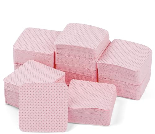 Ruig 600 PCS Lint Free Wipes for Nails, Polish Pads for DIY Nail Art, Pink