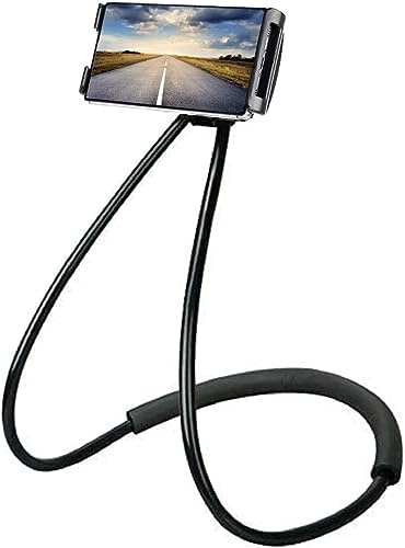 YLmeet Universal Smartphone Holder, Hanging Neck Cell Phone Holder, Flexible Lazy Holder DIY Free Rotating Multifunction (Black)