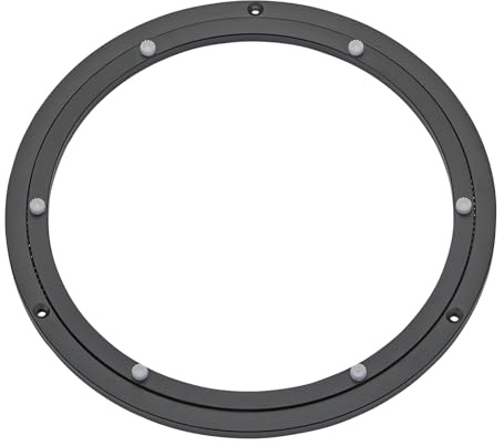 Aluminiumsvänghuvud svart Ø 300 mm, belastningsbar upp till 60 kg, vridbar ring robust, kullagermonterad, rostfri Vändskiva för skivspelare
