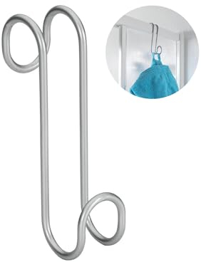 Avilia Crochet Porte-Serviettes - Porte-Serviettes à Suspendre pour radiateurs, en métal, 22,7 x 9,5 x 7,59 cm, Argent