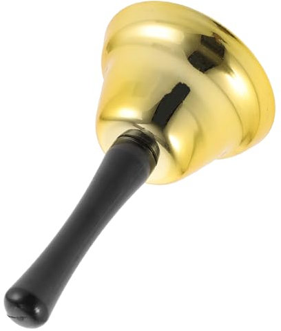 TOPBATHY Handglocke Aus Metall Für Weihnachten Goldener Weihnachtsmann-Glocke Mit Holzgriff Geeignet Für Kostümparty Und Feiertage Leicht Und Robust