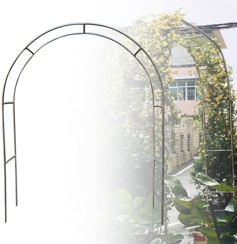 Stabil Gartenbogen Aus Edelstahl 120*230cm - 150/180/200/220/240/260/280/300/320/350*240cm Rosenbogen Metall Wetterfeste Mit Rankhilfe Spalier Für Kletterpflanzen Und Rosen Romantischer Rankenbogen(Si