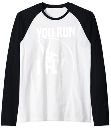 Pole Vaulting Gloves Spikes Shoes Training Pole Vault Raglan Baseball Tee