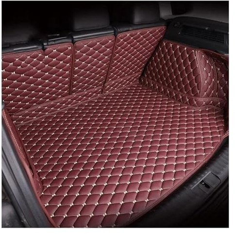 DZSJUNCHENSM Kofferraumwanne Für Jeep Alle Modelle Für Compass 2006–Heute Maßgeschneiderte All-Inclusive-Kofferraummatte Kofferraummatten(Color:WEINROT)