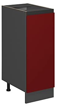 Vicco Apothekerschrank R-Line, Medizinschrank für die Küche, Rot/Anthrazit, 30 cm, AP Eiche