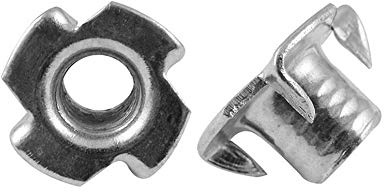 SINEKY Tuercas de Garra 20 Piezas M3 M4 M5 M6 M8 M10 Tuercas en T chapadas en Zinc para Muebles de Madera(M5)