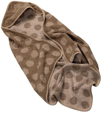 Leander Hoodie Braun - Flauschiges Babyhandtuch mit Kapuze - 100% Bio Baumwollfrottee - Wärmt & Trocknet - Für Babyschwimmen, Pool oder Strand