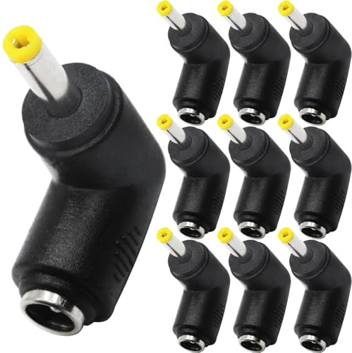 DKARDU Adaptador convertidor de alimentación CC, ángulo recto de 90 grados, hembra de 5,5 x 2,1 mm a conector macho de enchufe de alimentación CC de 4,0 x 1,7 mm para altavoz, cámara web (paquete de