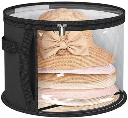 Tewzafiya Hutschachtel Rund | Hut-Aufbewahrungsbox | Faltbare Hutbox Mit Deckel | Aufbewahrungsbehälter | Hat Storage Boxes | Runder Hut-Organizer Für Männer Und Frauen, Stofftier, Spielzeug