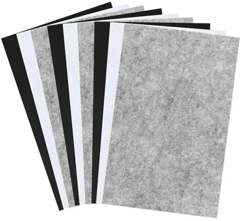 8x12 Felt Sheets for Crafts, 9 PCS Thin Sewing Fabric Felt Sheets Black+White+Gray Felt Craft Sheets Stiff Felt Paper Non-Woven Felt Fabric Sheets for DIY Art Crafts Sewing Projects Making Supplies