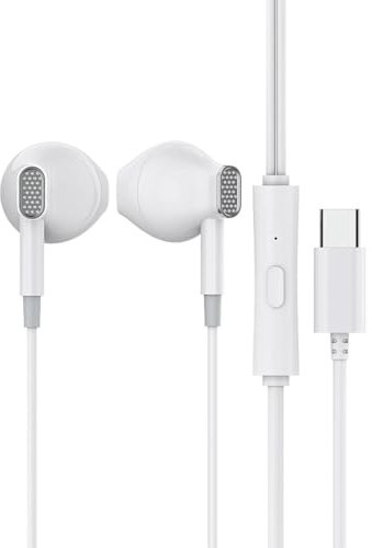 Auriculares con cable USB C, auriculares con cable USB C, auriculares con cable tipo C con | Auriculares intrauditivos con cancelación de ruido para smartphones, tabletas, ordenadores portátiles