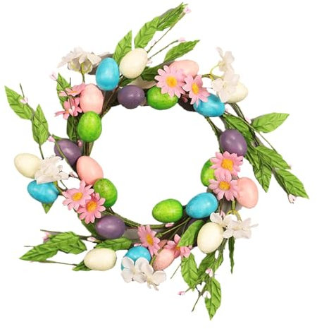 Ostern Türkranz, Bauernhaus Osterkranz, Osterblumen und Eier Girlande, Frühlingstürkränze, Ostertürdekoration, Schöner Frühlingskranz für Tür, Osterkranz mit Eiern und Blumen,