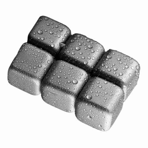 Titanium Ice Cubes, Reusable & Odorless, Chill Without Dilution, Perfect for Whiskey Lovers, Enjoy Strong Flavor with Titanium Drink Coolers, for Whiskey and Other Drinks (6 PCS)