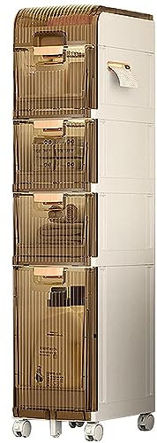 Cassettiera multifunzione in plastica con ante trasparenti per dispensa, armadio, cucina, sotto il lavandino, casa e ufficio, mobiletto con cassetti
