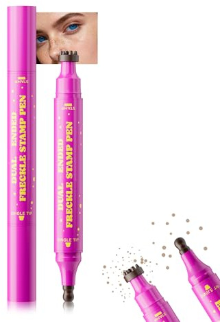 Beige Marron Tache de Rousseur, Longue Tenue 2 en 1 Double Tête Freckles Stamp Pen, Stylo Taches de Rousseur Semi Permanent, Séchage Rapide Waterproof, Application Facile, Maquillage Naturel Effet-01
