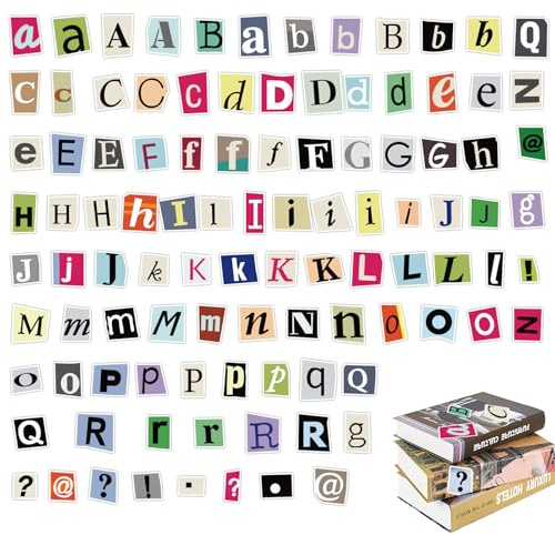 100Pcs Vintage Letter Stickers, Retro Alphabet Stickers, Aesthetic Scrapbook Stickers for DIY Scrapbook, Sign, Mailboxes, Travel Case, Decor, Art Craft