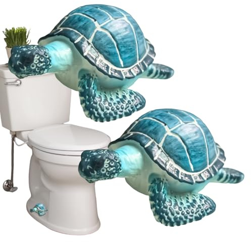 Fenayuu Tappo di copertura per viti per WC, 2 pezzi, a forma di tartaruga, in resina, per bagno, doccia, vasca da bagno, serbatoio interno, pavimento, campeggio, spazzatura