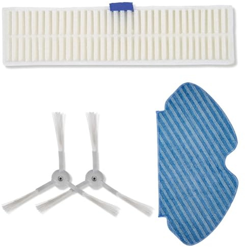 Serenophile Kit de piezas de repuesto para aspiradora robot Explorer 60, incluye cepillos laterales, filtro y paño de fregona, compatible con ZR740003 RR7427 RR7447 RG7447 RG7455