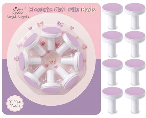 Royal Angels 8-pack universalpassform baby nagelfilskuddar, lila/violett, 6–12 m