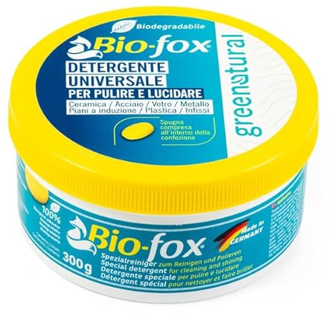 Greenatural Detergente Universale in Pasta, Profumo Limone, Pulizia Multiuso, Argilla Ventilata, 300g, per Acciaio Vetro Ceramica