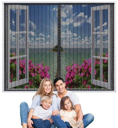 Mosquitera Ventana Magnetica A medida,protección contra insectos, Mosquitera para La Ventana, Sin Taladrar, Malla Ultrafina, para la Mayoría de los Tipos de Ventanas