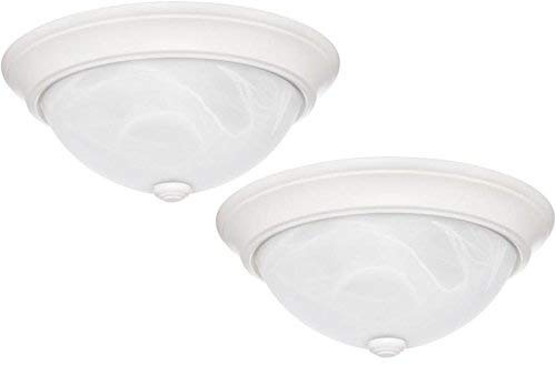 Project Source 2-Pack 13-in White Traditional Flush Mount Light